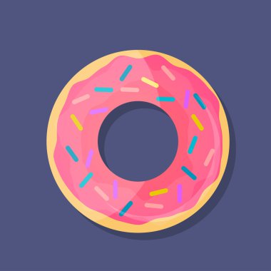 Pembe jöleli tatlı çörek kartı.