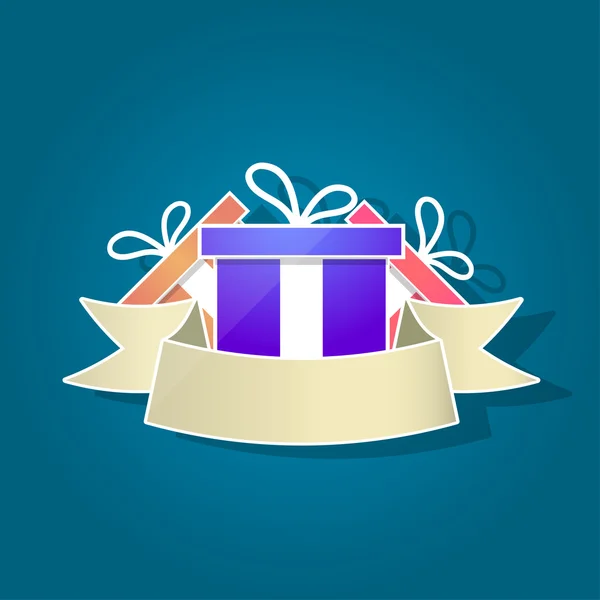 Conjunto de cajas de regalo con lugar para texto . — Archivo Imágenes Vectoriales