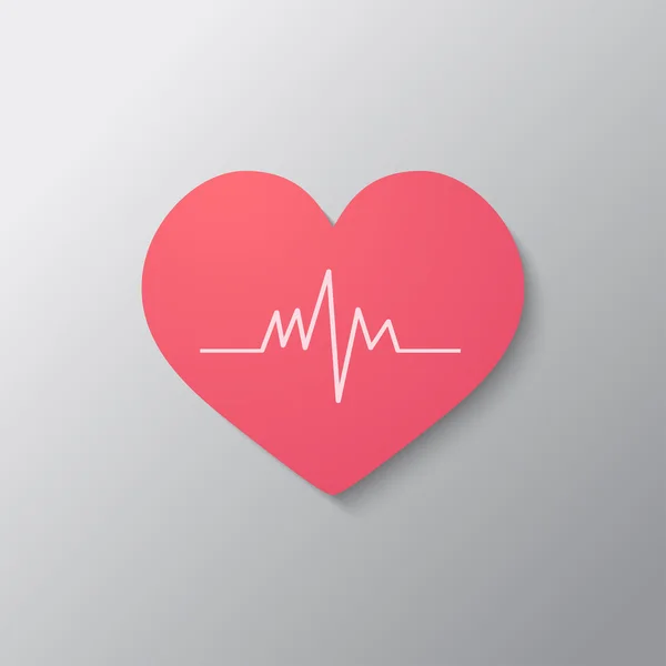 Corazón con icono de cardiograma — Vector de stock