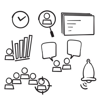 El çizimi karalama Kafa Avcılığı İlgili vektör izole