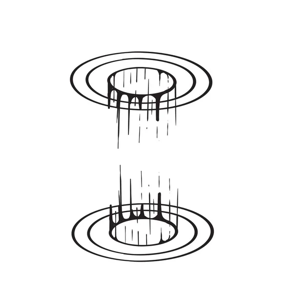 Mano Disegnato Cerchio Magico Teletrasporto Podio Portale Illustrazione Vettore Isolato — Vettoriale Stock