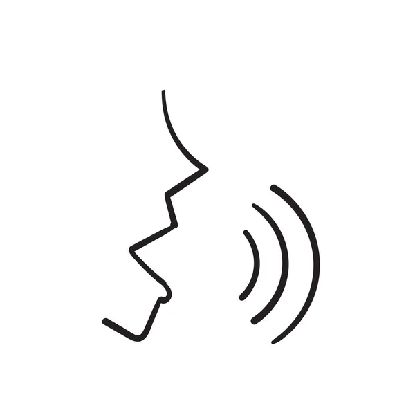 手描きドア音声認識コンセプト 隔離された音声制御 — ストックベクタ