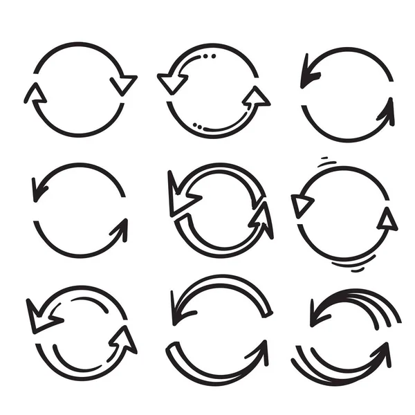 Handgetekende Doodle Pijl Symbool Voor Dubbele Omgekeerde Pijl Vervangen Pictogram — Stockvector