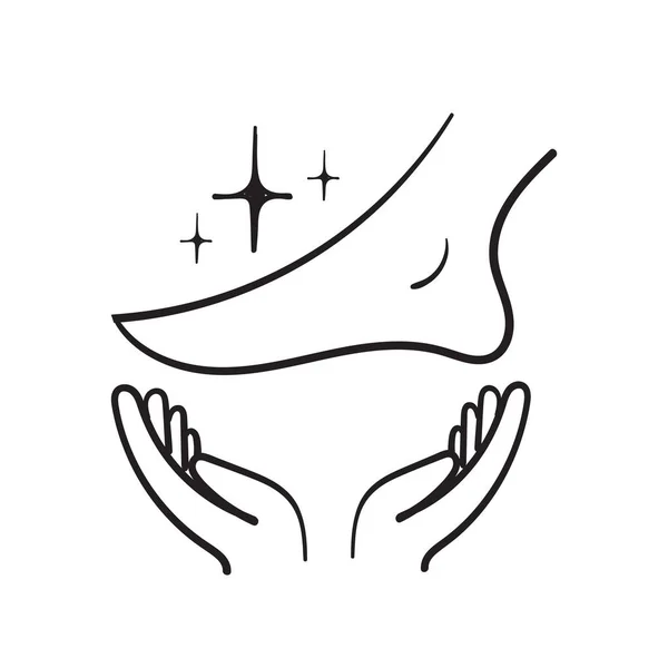 Иконка Уходу Ногами Стиле Каракулей Вектор Изолированный Фон — стоковый вектор