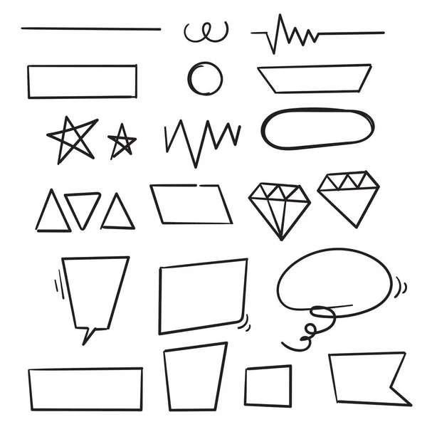 Dibujado Mano Doodle Forma Elemento Ilustración Icono Aislado — Vector de stock