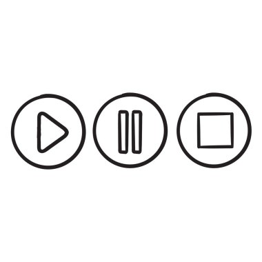 El çizimi karalama oyunu, duraklat ve durdur simgesi izole edildi