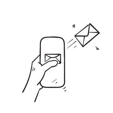 El çizimi karalama gönderme konsepti resimleme