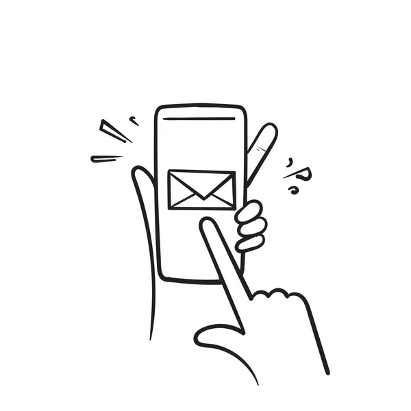 Handgezeichnetes Doodle Senden Von Mail Konzept Symbol Illustration — Stockvektor