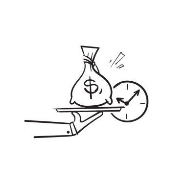 El çizimi hızlı kredi hizmeti resimleme simgesi izole