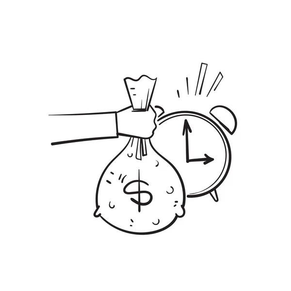 Mão Desenhado Doodle Rápido Empréstimo Símbolo Ilustração Ícone Serviço Isolado —  Vetores de Stock