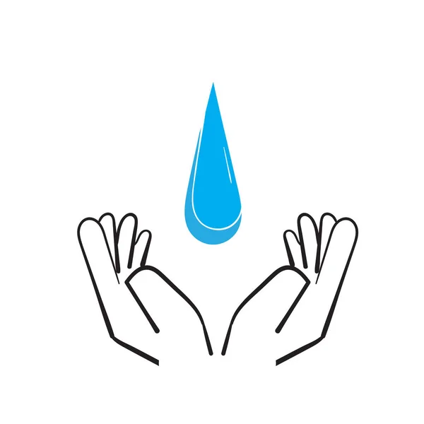 Ręcznie Rysowane Kropla Wody Doodle Dłoni Ilustracja Symbol Oszczędzania Wody — Wektor stockowy