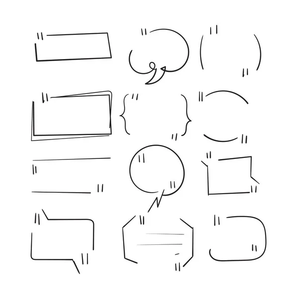 Håndtegnet Doodle Citat Boks Ramme Ikon Illustration Vektor – Stock-vektor