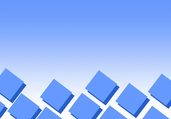 Blauer Hintergrund mit hellblauen Quadraten und dunkelblauem Schatten auf weißem Hintergrund — Stockvektor