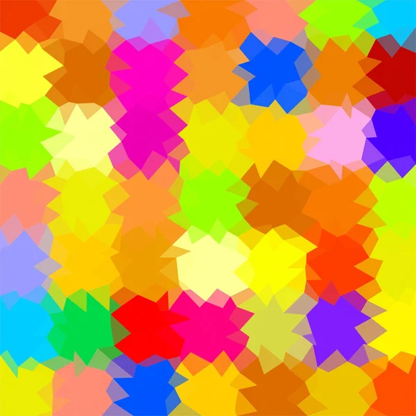 Sfondo colorato di oggetti da triangoli di colori diversi. Sfondo mosaico di varie forme geometriche. Modello astratto impilato — Vettoriale Stock