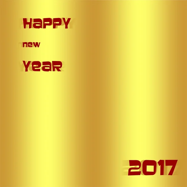 Złote Życzenia Noworoczne na rok 2017 z czerwonym napisem i numer szczęśliwego nowego roku 2017 na złotym tle — Wektor stockowy