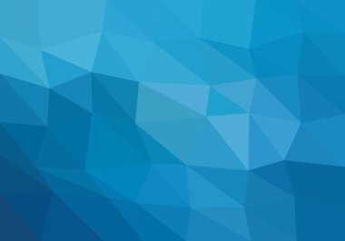 Açık ve koyu mavi üçgen oluşan renkli arka plan. Mozaik zemin geometrik öğelerin. Soyut yığılmış desen