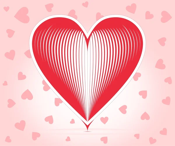Sydämet yhdessä sydämestä sydämeen vaaleanpunainen tausta — vektorikuva