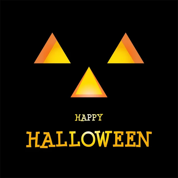 Saludo de Halloween con ojos luminosos sobre un fondo negro — Vector de stock