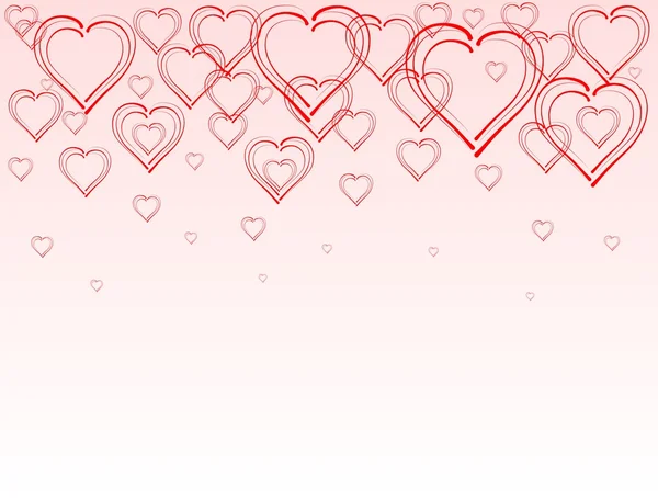 หัวใจที่เพิ่มขึ้นบนพื้นหลังสีชมพู — ภาพเวกเตอร์สต็อก