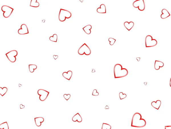 Фон червоних сердець на білому тлі — стоковий вектор