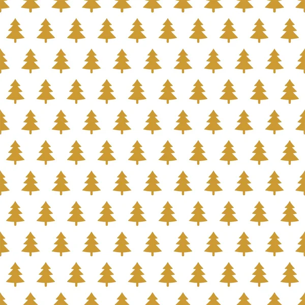 Árbol de Navidad dorado en una fila alternativamente sobre un fondo blanco — Vector de stock