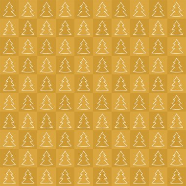 Altın Christmas arka plan koyu ve açık kareler beyaz Noel ağacı ile dönüşümlü olarak mozaik oluşur