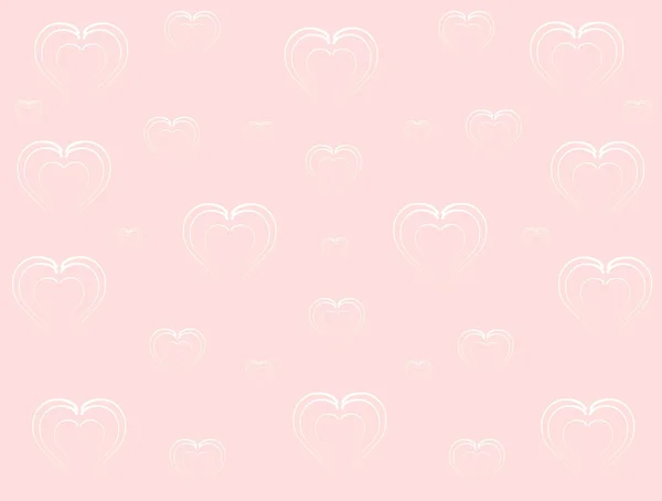 Valentine pink background with white hearts — Stock Vector