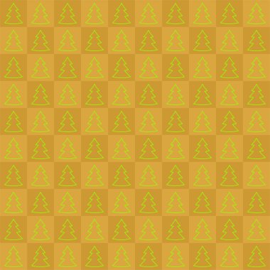 Yeşil kıvrımlarına Noel içinde karanlık ve aydınlık altın kedi diğer altına bir satır içinde dönüşümlü olarak ağaçları