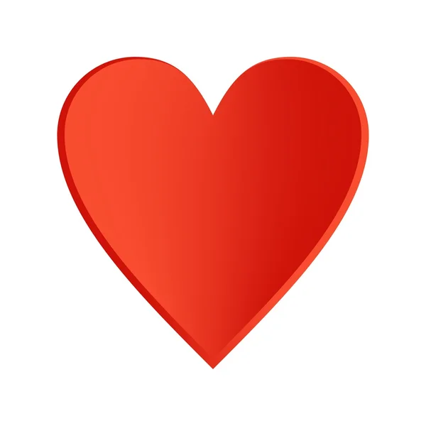 Rött hjärta med en svart kontur på vit bakgrund — Stock vektor