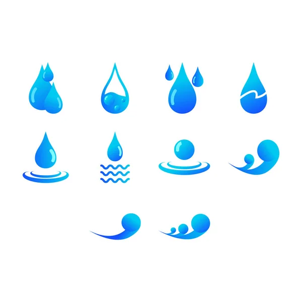Set Iconos Agua Azul — Vector de stock
