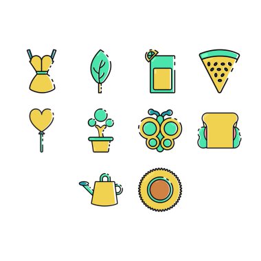 karikatür bahar mevsimi ikon vektörü koleksiyonu