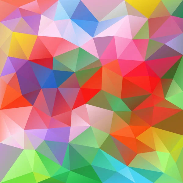 Vector abstract irregular polygon background with a triangular pattern in spring colorful spectrum colors — Stock Vector