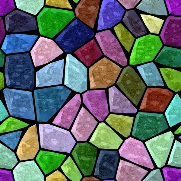Cor cheia de mármore plástico irregular pedregoso mosaico sem costura padrão textura fundo com argamassa preta — Fotografia de Stock