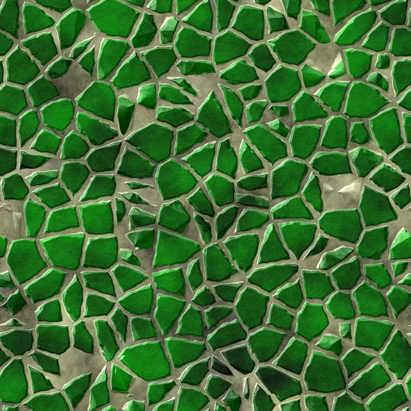 Pavimentación verde natural mosaico piedra patrón sin costuras textura fondo — Foto de Stock