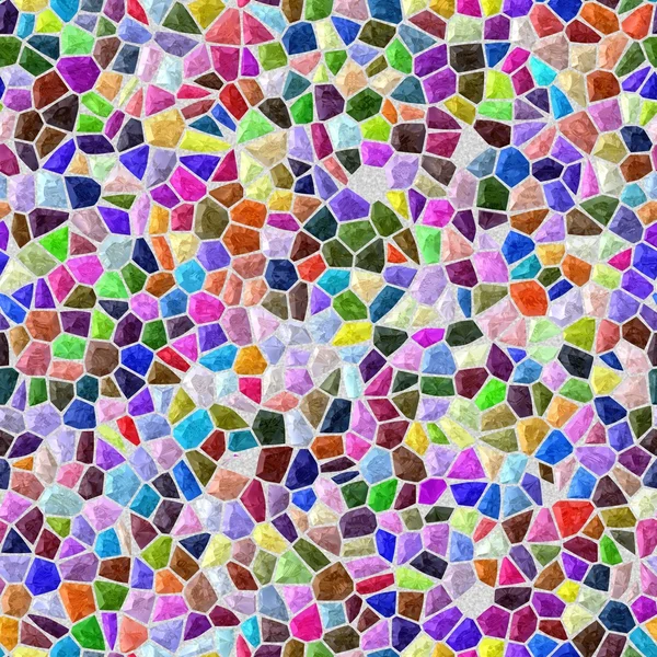 Reflektieren vollfarbigen Marmor unregelmäßige Kunststoff steinigen Mosaik nahtlose Muster Textur Hintergrund mit grauer Fugenmasse — Stockfoto