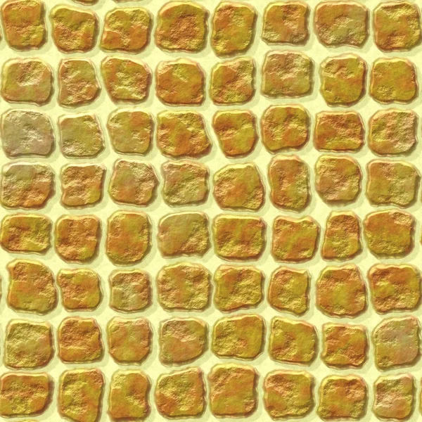 Gold yellow stone plastic tiles seamless pattern texture background — 图库照片