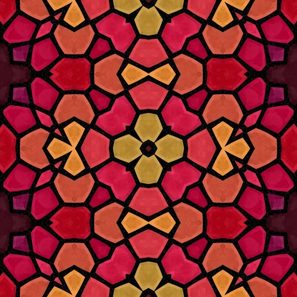 Rojo naranja mármol floral piedra mosaico sin costuras textura de fondo — Foto de Stock