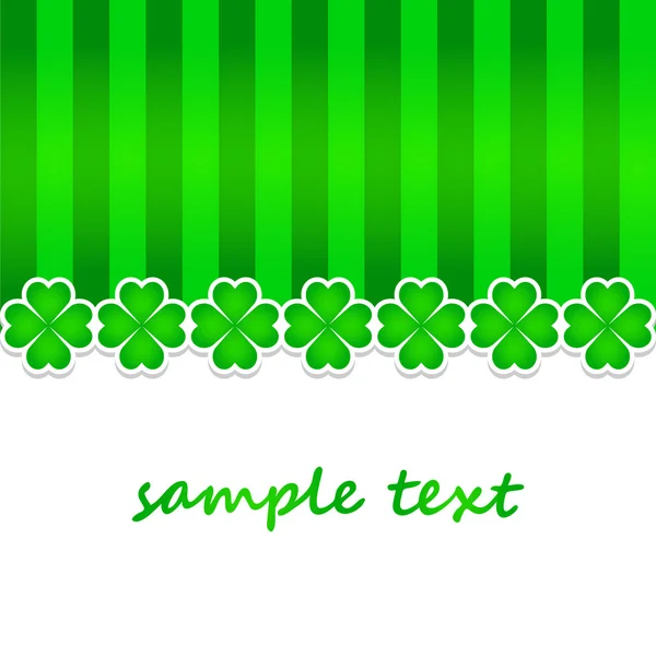 Vektor Saint Patrick posstcard bakgrund med klöver och vertikala ränder i gröna färger — Stock vektor