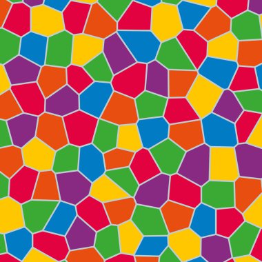 tam renkli düzensiz bebek çokgen mozaik desen arka plan gri harç ile