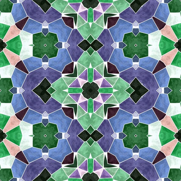 Pastel colors blue green kaleidoscope mosaic seamless pattern texture background — Stock Photo, Image