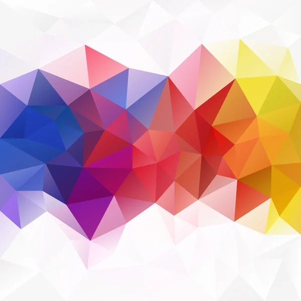 Vetor abstrato fundo polígono irregular com um padrão triangular em cores de espectro completo - faixa de arco-íris no meio —  Vetores de Stock