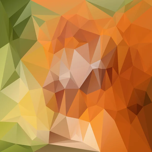 Vecteur abstrait fond polygone irrégulier avec un motif triangulaire dans les couleurs vert naturel et orange — Image vectorielle