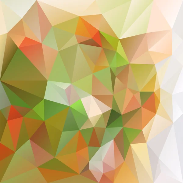 自然な緑とオレンジ色の三角形のパターンを持つベクトル不規則な多角形の抽象的な背景 — ストックベクタ
