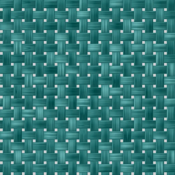 Green blue turquoise woody rattan wicker weave seamless pattern texture background — ストック写真