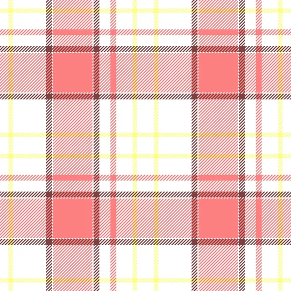 Branco rosa amarelo cheque diamante tartan xadrez tecido sem costura padrão textura fundo — Fotografia de Stock