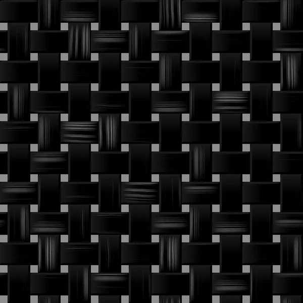 Μαύρο ξυλώδες μπαμπού ψάθινο ύφανση χωρίς ραφές μοτίβο υφή φόντο — Φωτογραφία Αρχείου