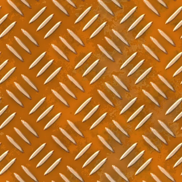 Placa de metal diamante naranja patrón sin costura textura fondo - hoja de seguridad — Foto de Stock