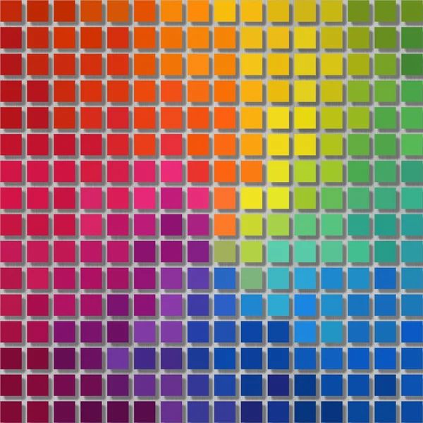 Pixel gráficos fondo - pequeños cuadrados con sombra - espectro a todo color del arco iris — Foto de Stock