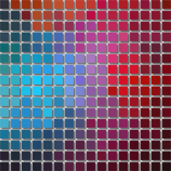 Pixelgrafik Hintergrund - kleine Quadrate mit Schatten - Farbspektrum regenbogenfarben — Stockfoto