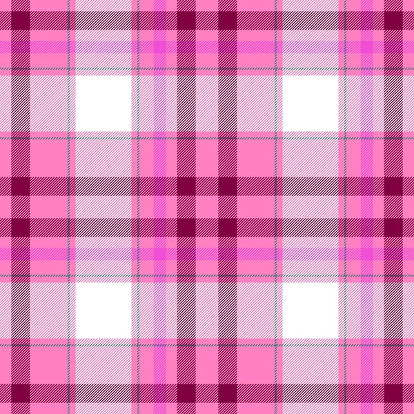 Controleer gekleurde diamant tartan geruite stof naadloze patroon textuur achtergrond - roze, paarse en witte — Stockfoto